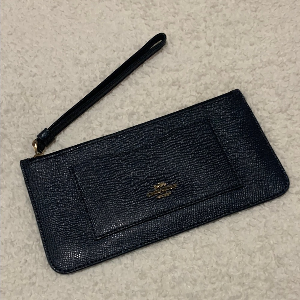 Coach Navy Blue Wristlet Wallet